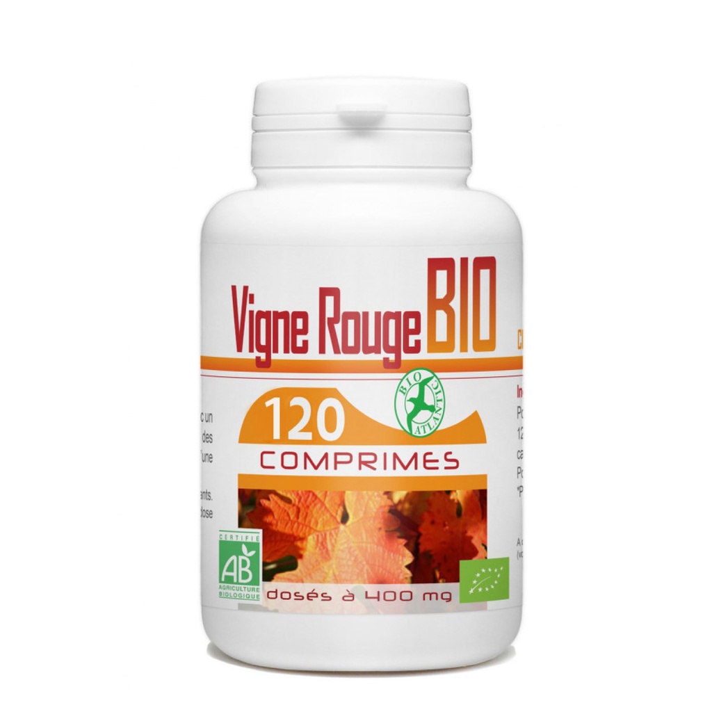 Bio Atlantic Vigne Rouge BIO - Complément alimentaire Circulation / Jambes légères - 120 Comprimés