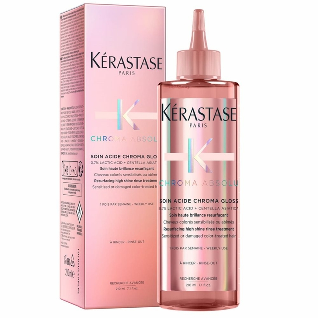 KERASTASE Chroma Absolu Soin Acid Chroma Gloss - Soin haute brillance resurfaçant cheveux colorés sensibilisés ou abîmés - 210ml