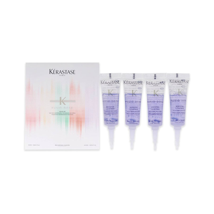 KERASTASE Fusio-Dose Homelab Cicafibre - Soin de transformation instantanée de la fibre - 4x6ml