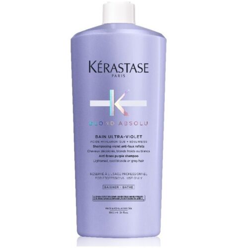 KERASTASE Blond Absolu Bain Ultra-Violet - Shampooing violet anti faux-reflets cheveux décolorés, blonds froids ou blancs