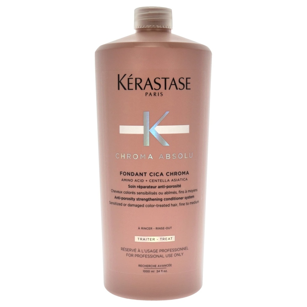 KERASTASE Chroma Absolu Fondant Cica Chroma - Après-shampooing réparateur anti-porosité cheveux colorés sensibilisés ou abîmés, fins à moyens