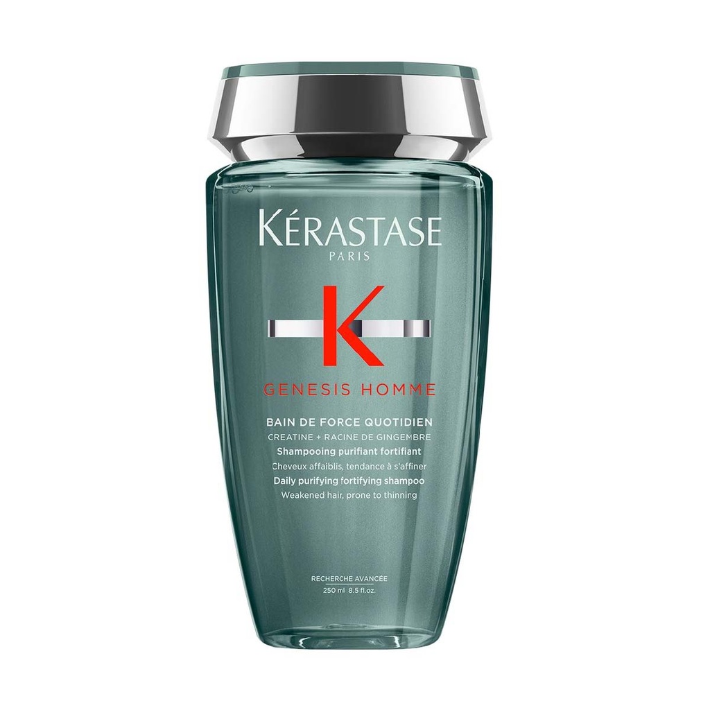 KERASTASE Genesis Homme Bain de Force Quotidien - Shampooing purifiant fortifiant pour cheveux fins