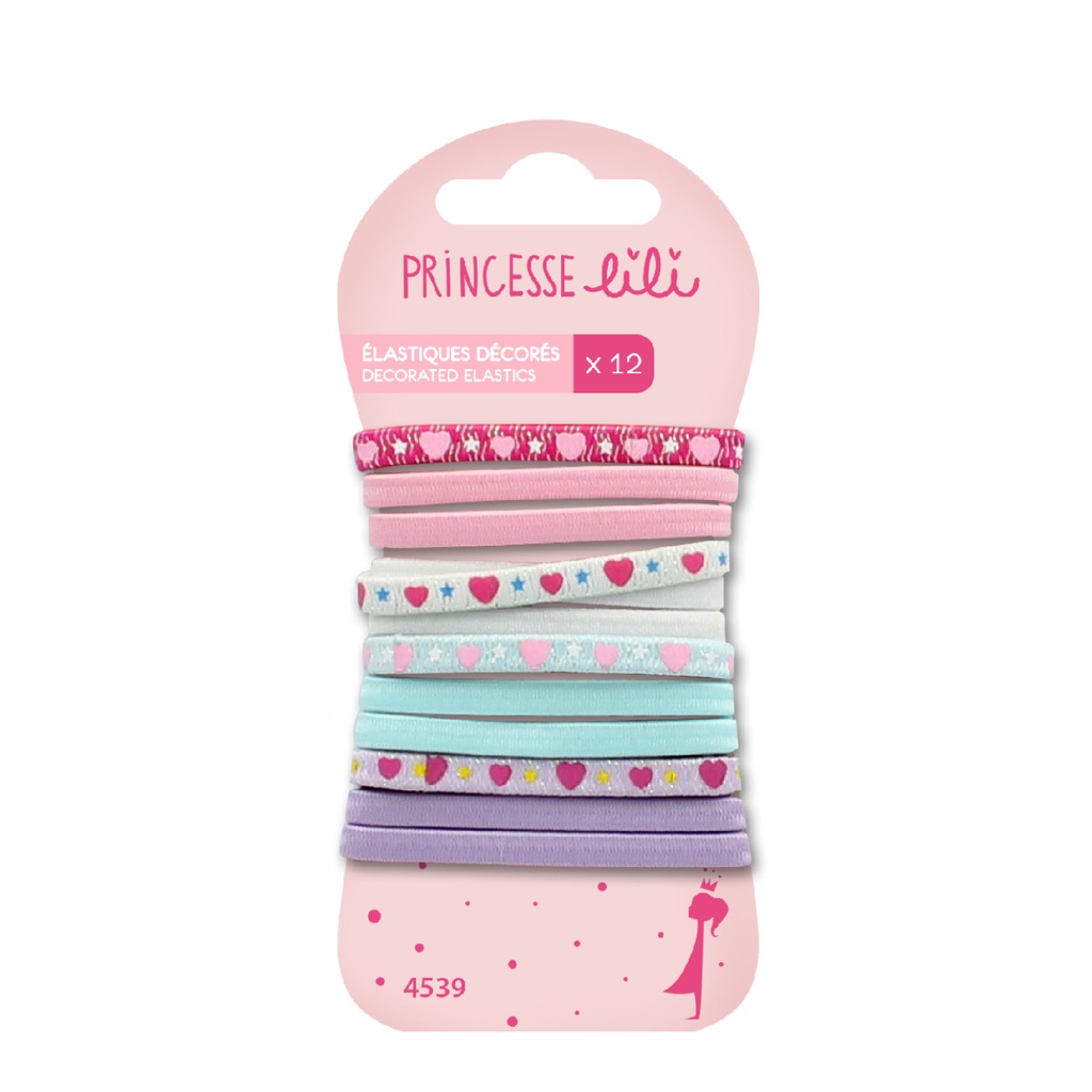 PRINCESSE LILI  Accessoires Cheveux - 12 élastiques décorés