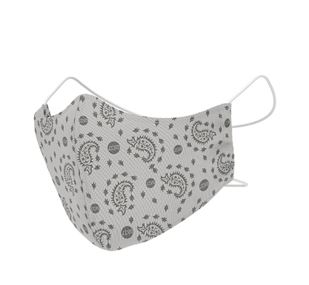 LDM Design Masque en tissu lavable - Intérieur 100% coton. Motif perse gris
