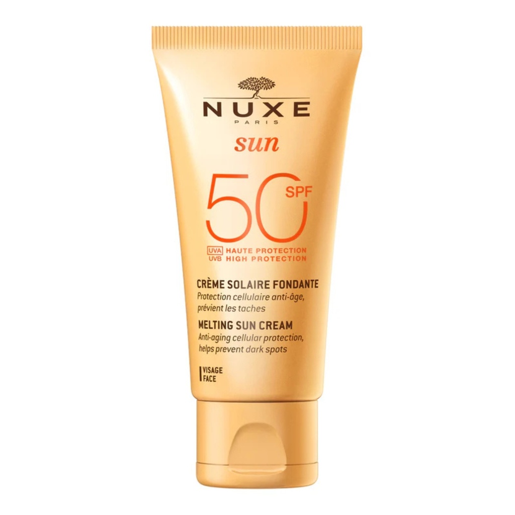 NUXE Sun - Crème solaire fondante visage SPF50 haute protection pour tous types de peaux - 50ml