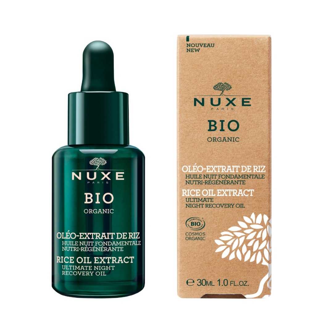 NUXE Bio Organic Oléo Extrat De Riz - Huile nuit fondamentale nurti-régénérante visage peaux normales à sèches - 30ml