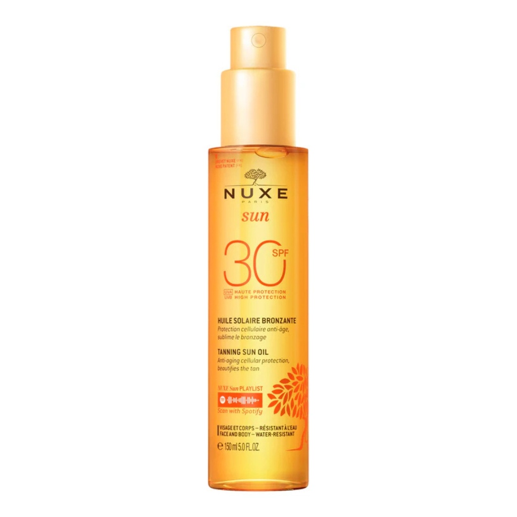 NUXE Sun - Huile solaire bronzante SPF50 haute protection visage et corps