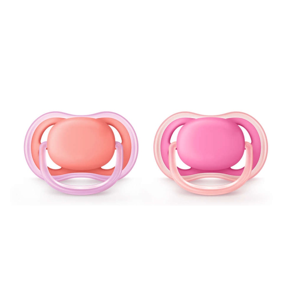 AVENT Ultra Air - Lot de 2 sucettes orifices extra-larges avec boîte de transport 6 à 18 mois