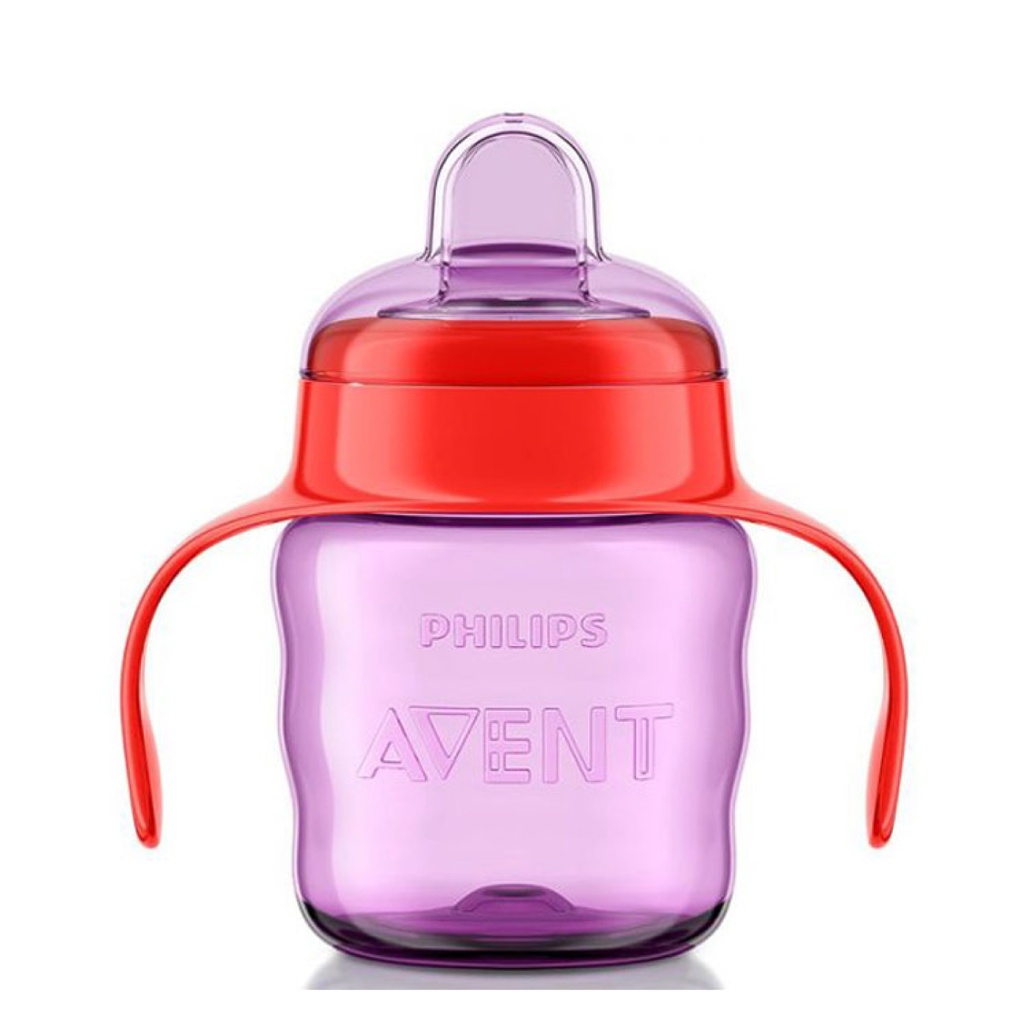 AVENT Tasse à bec - 6 mois et + anti-fuites 200ml - Mauve et rose