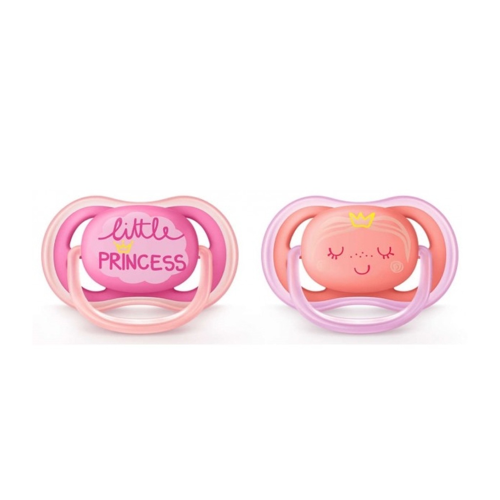 AVENT Sucette Ultra-Air - Lot de 2 sucettes orthodontiques 6 à 18 mois - Fille