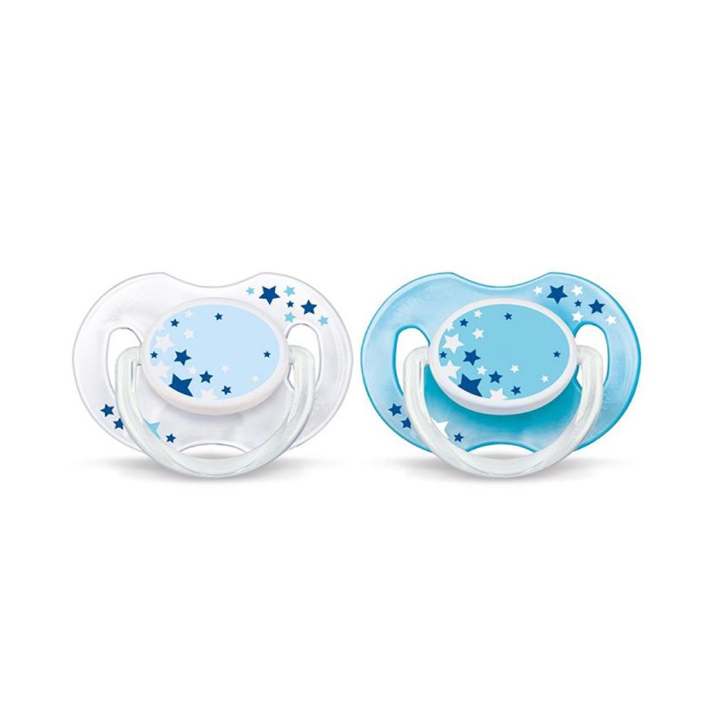 AVENT Soirée - Lot de 2 sucettes orthodontiques nuit 0 à 6 mois