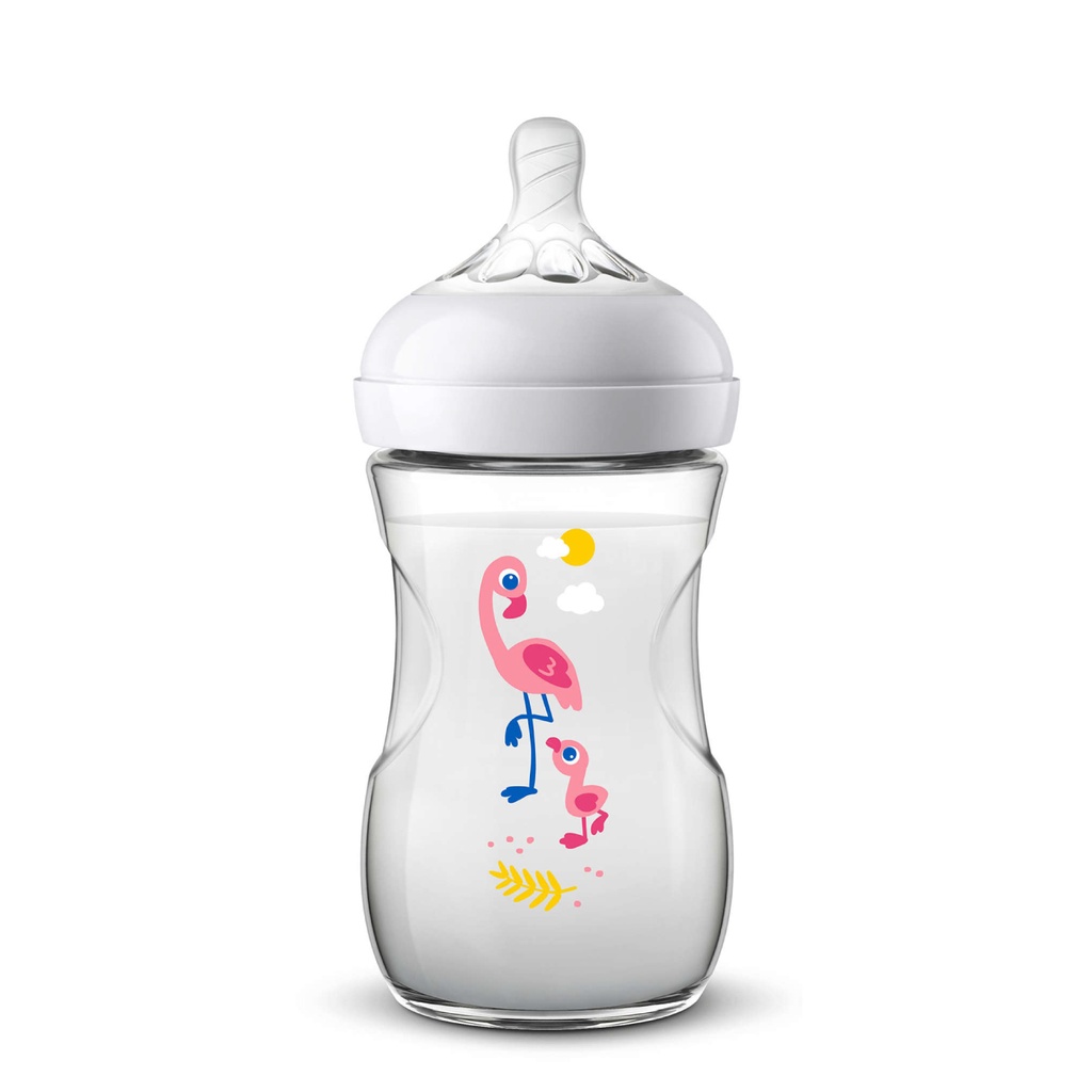 AVENT Natural - Biberon allaitement mixte 1 mois et + 260ml décor
