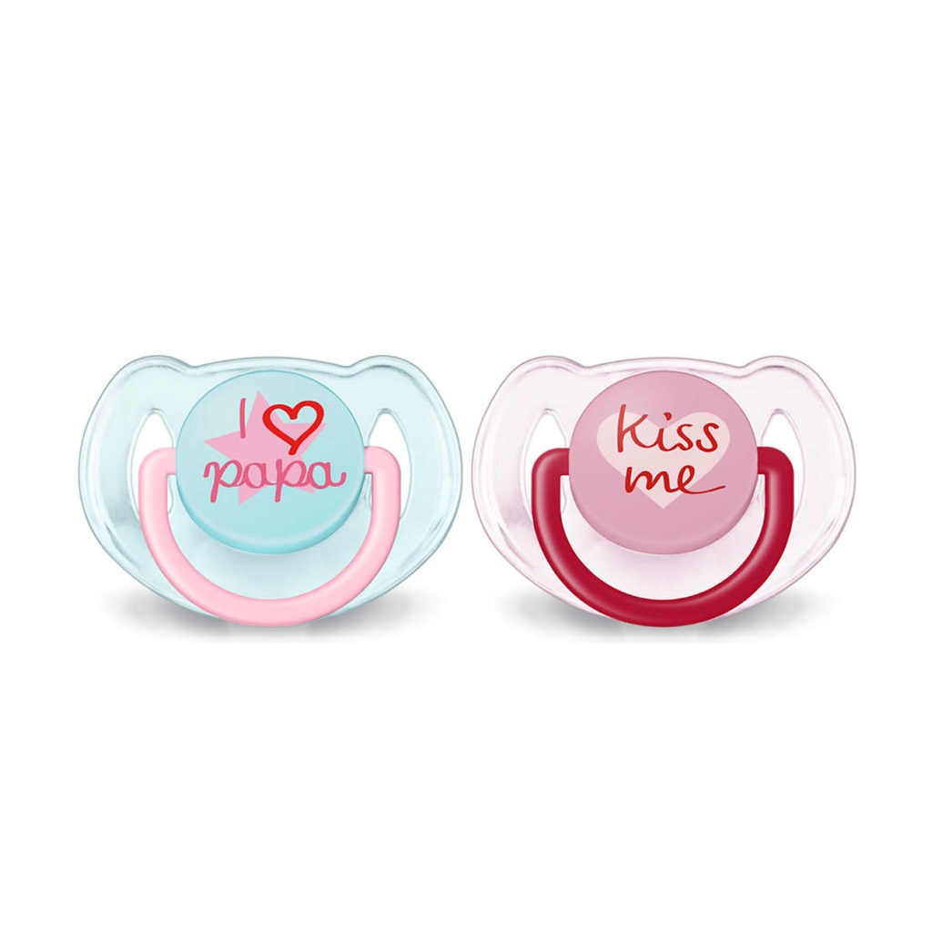 AVENT Fashion - Lot de 2 sucettes souples décorées 6 à 18 mois