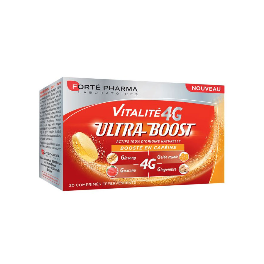 FORTE PHARMA Ultra-Boost 4G - Complément alimentaire effet boost immédiat - 20 comprimés effervescents