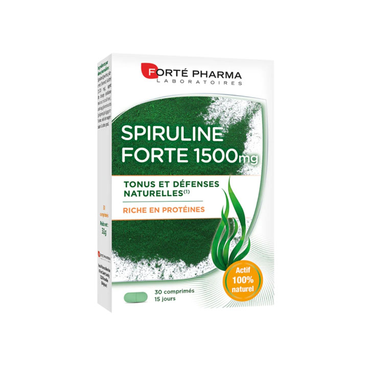 FORTE PHARMA Spiruline Forte 1500mg - Complément alimentaire tonus et défenses naturelles - 30 comprimés