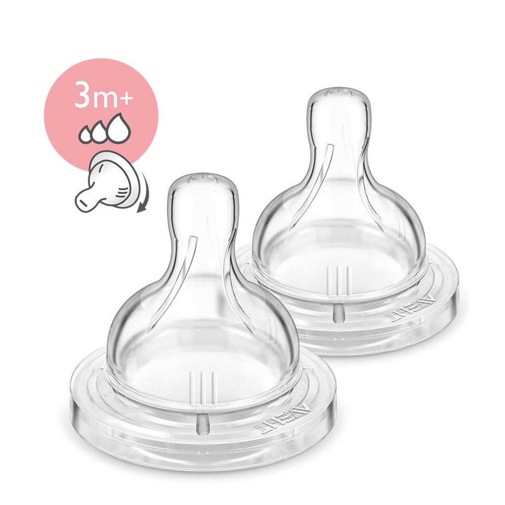 AVENT Anti-colic - 2 tétines à débit variable système anti-coliques 3 mois et +