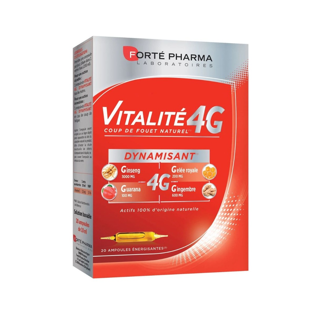 FORTE PHARMA Vitalité 4G - Complément alimentaire dynamisant - 20 ampoules