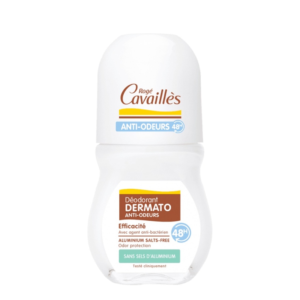 ROGÉ CAVAILLES Roll-On Déo-Soin Dermato - Anti-odeurs  efficacité 48h sans sels d'aluminium