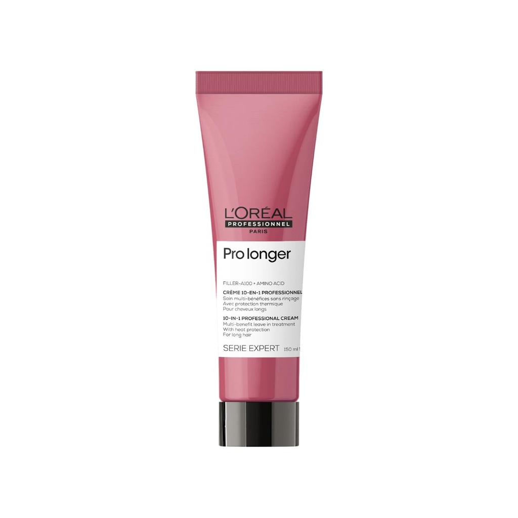 L'ORÉAL PROFESSIONNEL Serie Expert Pro Longer - Crème 10-en-1 professionnelle soin multi-bénefices sans rinçage avec protection thérmique pour cheveux longs - 150ml
