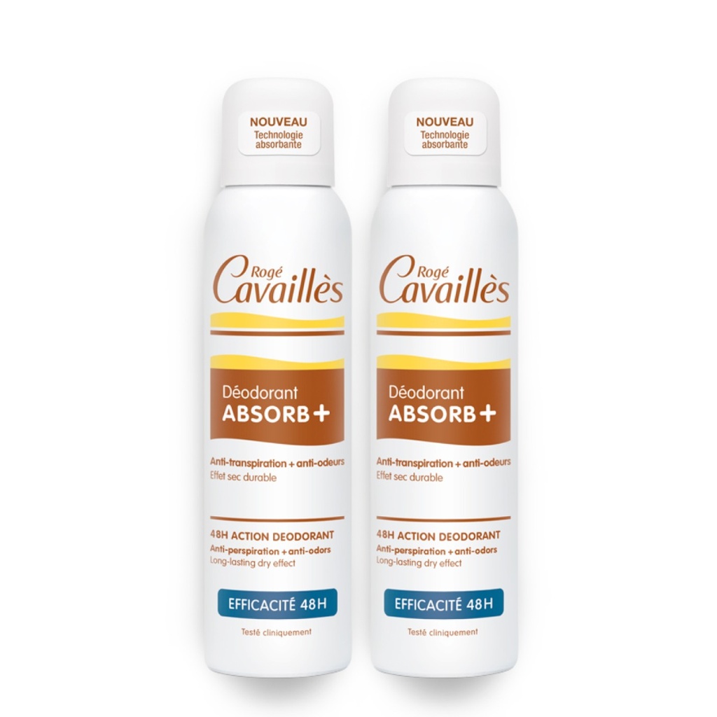 ROGÉ CAVAILLES Absorb + - Déodorant spray efficacité 48h - Lot de 2