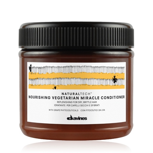 DAVINES Naturaltech Nourishing Vegetarian Miracle Conditioner - Baume hydratant pour cheveux secs et fragilisés