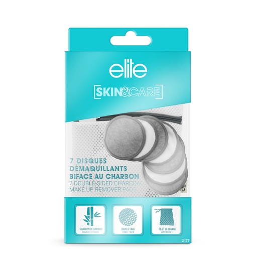 [ELI772.DDC] ELITE Accessoires Soin - Disques démaquillants au charbon x7