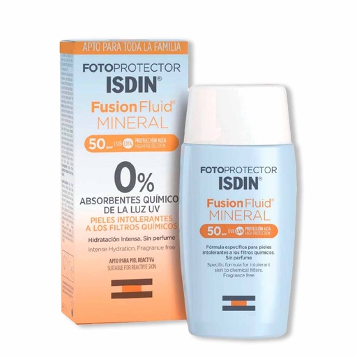 [ISDN86.EMP050] ISDIN Foto Protector Fusion Fluid Mineral - Ecran solaire minéral très haute protection SPF50 - 50ml