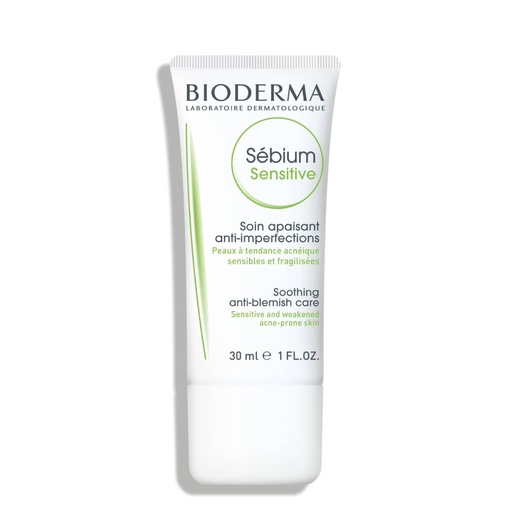 [BDRP29.SAT030] BIODERMA Sébium Sensitive - Soin apaisant anti-imperfections pour peaux à tendance acnéiques sensibles et fragilisées - 30ml