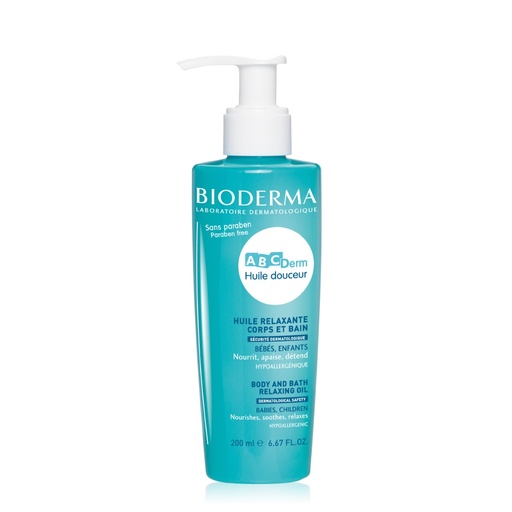 [BDRP22.HRC200] BIODERMA ABCDerm Huile Douceur  - Huile relaxante corps et bain pour bébés et enfants - 200ml