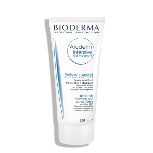 BIODERMA Atoderm Intensive - Gel moussant nettoyant surgras pour peaux sensibles très sèches à atopiques