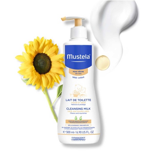[MUSY06.VSP500] MUSTELA Lait de Toilette - Visage et siège pour peaux sèches bébé et enfants
