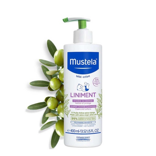 [MUSY06.NHD400] MUSTELA Liniment  - Nettoyant hydratant adapté à la peau délicate du bébé et de l'enfant - 400ml