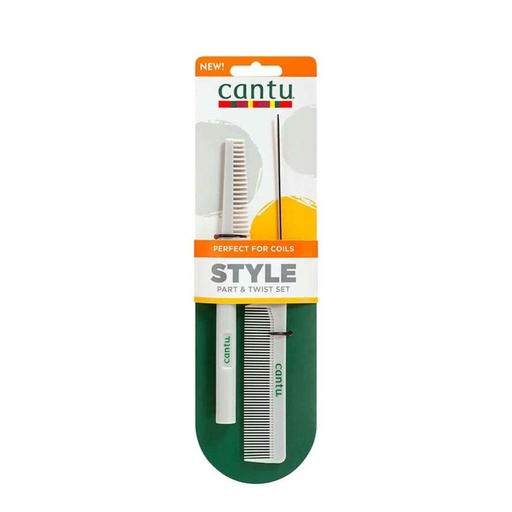 [CANS07.PPT] CANTU Style Part & Twist Set - Peigne à queue + peigne tournant spécial tresses des cheveux crépus