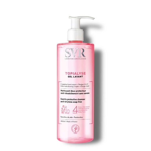 [SVRT13.NDP400] SVR Topialyse Gel Lavant - Nettoyant doux protecteur sans savon anti-dessèchement pour toute la famille - 400ml