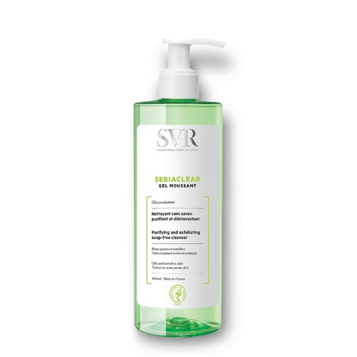 [SVRT09.NPD400] SVR Sebiaclear Gel Moussant - Nettoyant sans savon purifiant desincrustant pour peaux grasses et sensibles - 400ml