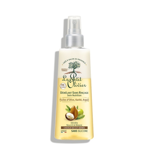 [LPOY60.DRN200] LE PETIT OLIVIER Huile d'Olive, Karité, Argan - Démêlant sans rinçage nutrition pour cheveux secs et abîmés - 200ml