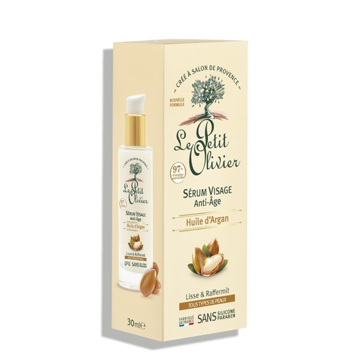 [LPOY58.SRP030] LE PETIT OLIVIER Huile d'Argan - Sérum visage anti-âge lissant raffermissant pour tous types de peaux - 30ml