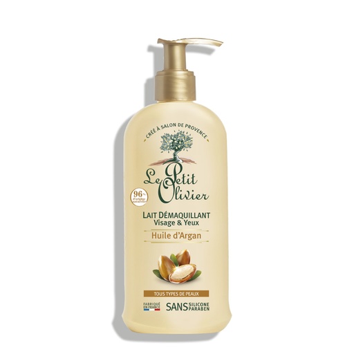 [LPOY58.LYP200] LE PETIT OLIVIER Huile d'Argan - Lait démaquillant pour le visage et les yeux, pour tous types de peaux - 200ml