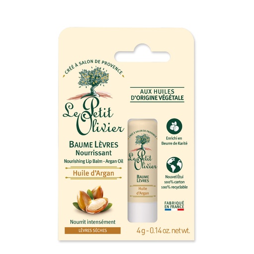[LPOY58.BNS004] LE PETIT OLIVIER Huile d'Argan - Baume à lèvres nourrissant pour lèvres sèches - 4g