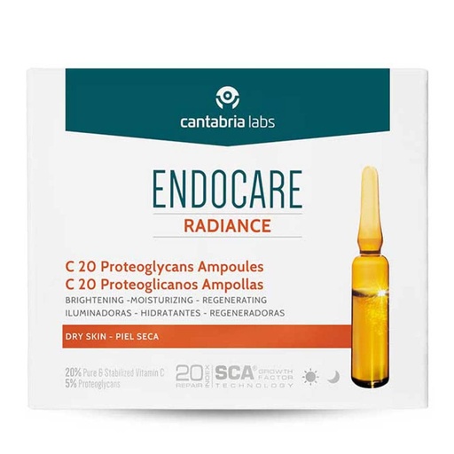 [CTLV02.SHE030] CANTABRIA LABS Endocare C20 - Sérum anti-poxydant hydratant éclat - 30 ampoules de 1ml