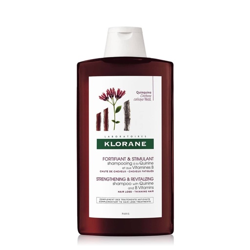 KLORANE Quinine et Vitamines B - Shampooing fortifiant stimulant pour cheveux fatigués et risque de chute