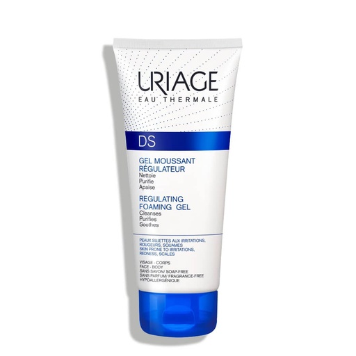 [URG09A.GEL150] URIAGE D.S. Gel Moussant - Gel nettoyant purifiant apaisant pour peaux sujettes à rougeurs, irritations et squames - 150ml