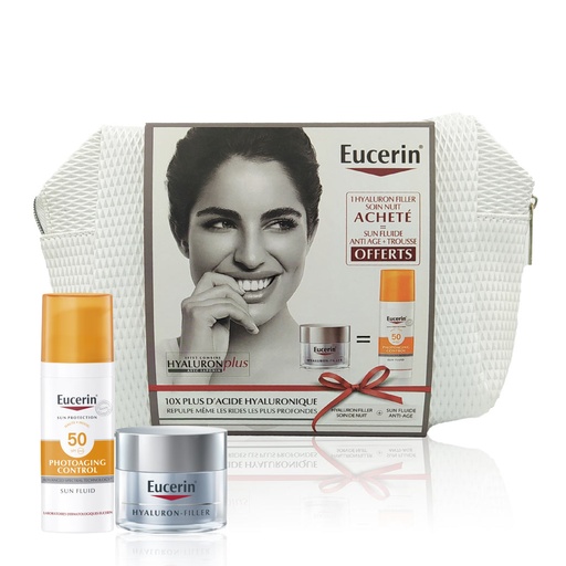 [EUCR68.SNN050B] EUCERIN Hyaluron Filler  - Trousse soin de nuit anti-âge 50ml + Photoaging control SPF50 offert