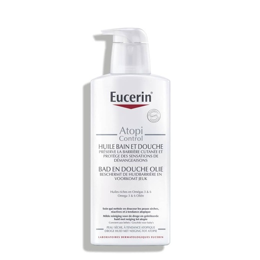 [EUCR72.HDP400] EUCERIN Atopicontrol - Huile bain et douche pour peaux très sèches sujettes aux rougeurs - 400ml