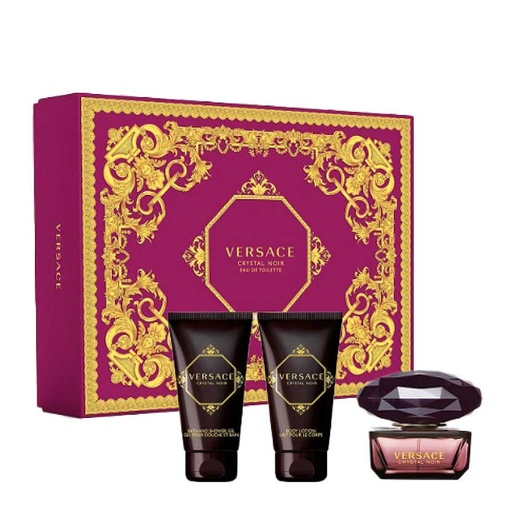 [VER001.CRN050A] VERSACE Crystal Noir - Coffret eau de toilette pour femme 50ml + Lait corps 50ml + Gel douche 50ml offerts