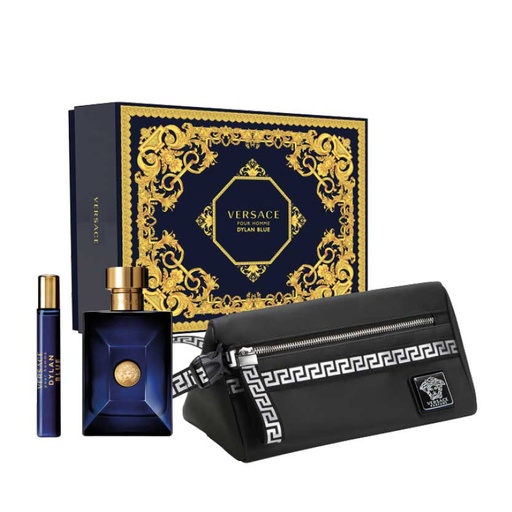 [VER002.DBH100A] VERSACE Dylan Blue - Coffret eau de toilette pour homme 100ml + Format voyage 10ml + trousse noir offertes