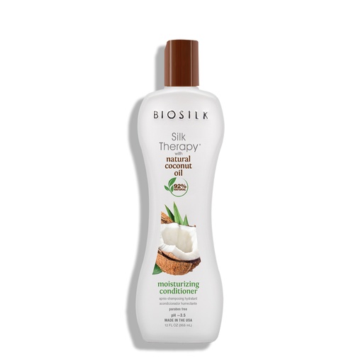 [BSKN95.AHP355] BIOSILK Silk Therapy & Coconut Oil - Après-shampooing hydratant pour tous types de cheveux  - 355ml