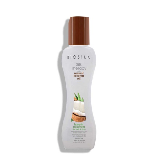 BIOSILK Silk Therapy & Coconut Oil - Traitement hydratant sans rinçage pour cheveux et corps