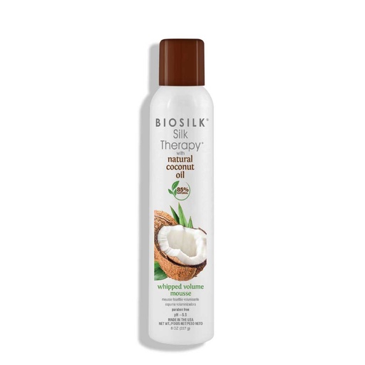 [BSKN95.MSE240] BIOSILK Silk Therapy & Coconut Oil - Mousse fouettée volumisante pour tous types de cheveux - 240ml