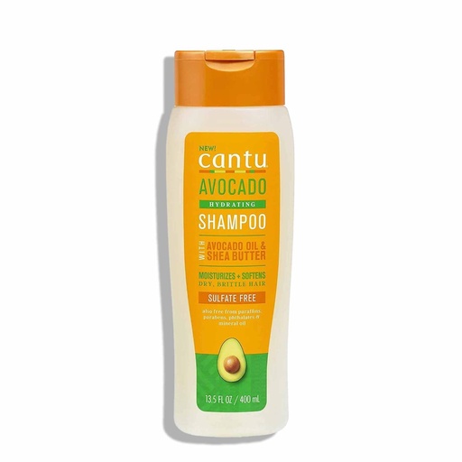 [CANS80.SHP400] CANTU Avocado - Shampooing hydratant sans sulfate, pour cheveux crépus, frisés ou bouclés - 400ml